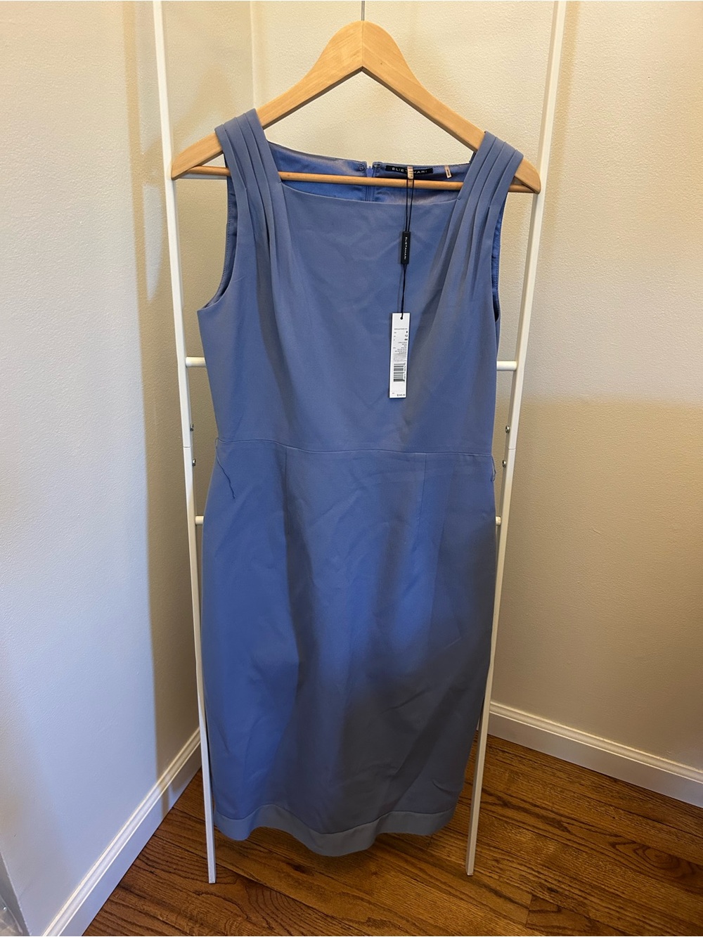 Elie Tahari Dusty Blue Midi Sheath Dress